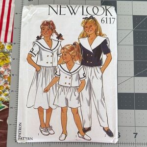 Vintage 1990s New Look 6117 Sewing Pattern– Girls Sailor Jacket, Skirt, Trousers